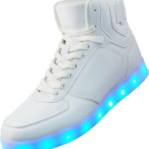 Unisex LED Light Up Shoes High Top USB Rechargeable Neon Sneakers for Teens